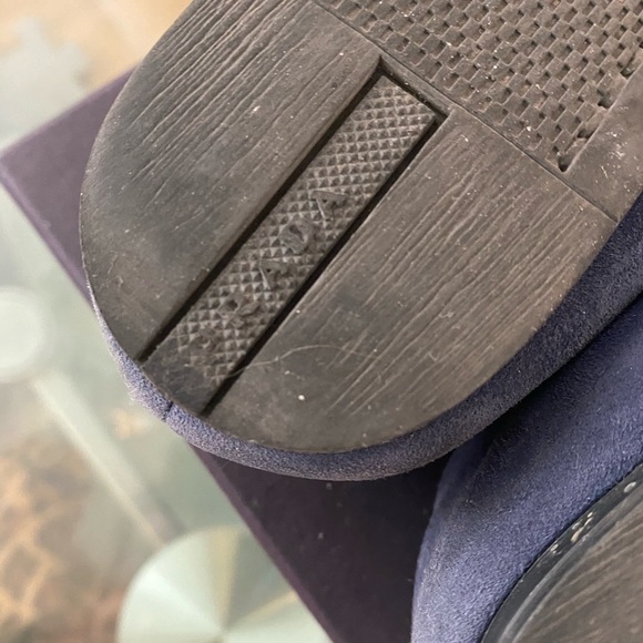Prada ballerina flats sz 6 in suede navy blue - Picture 5 of 5